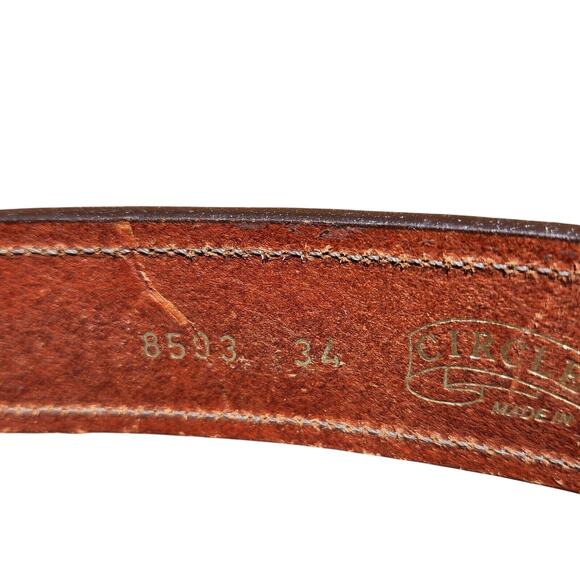 Vintage Western Women’s Leather Belt Circle Y Of Yoakum Size 30 8593 - Picture 7 of 7